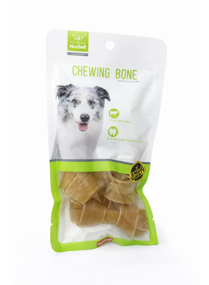 عظمة مضغ نونبيل الصالحة للأكل للكلاب، طبيعية 100%، تنظف وتحمي الأسنان، 4 قطع